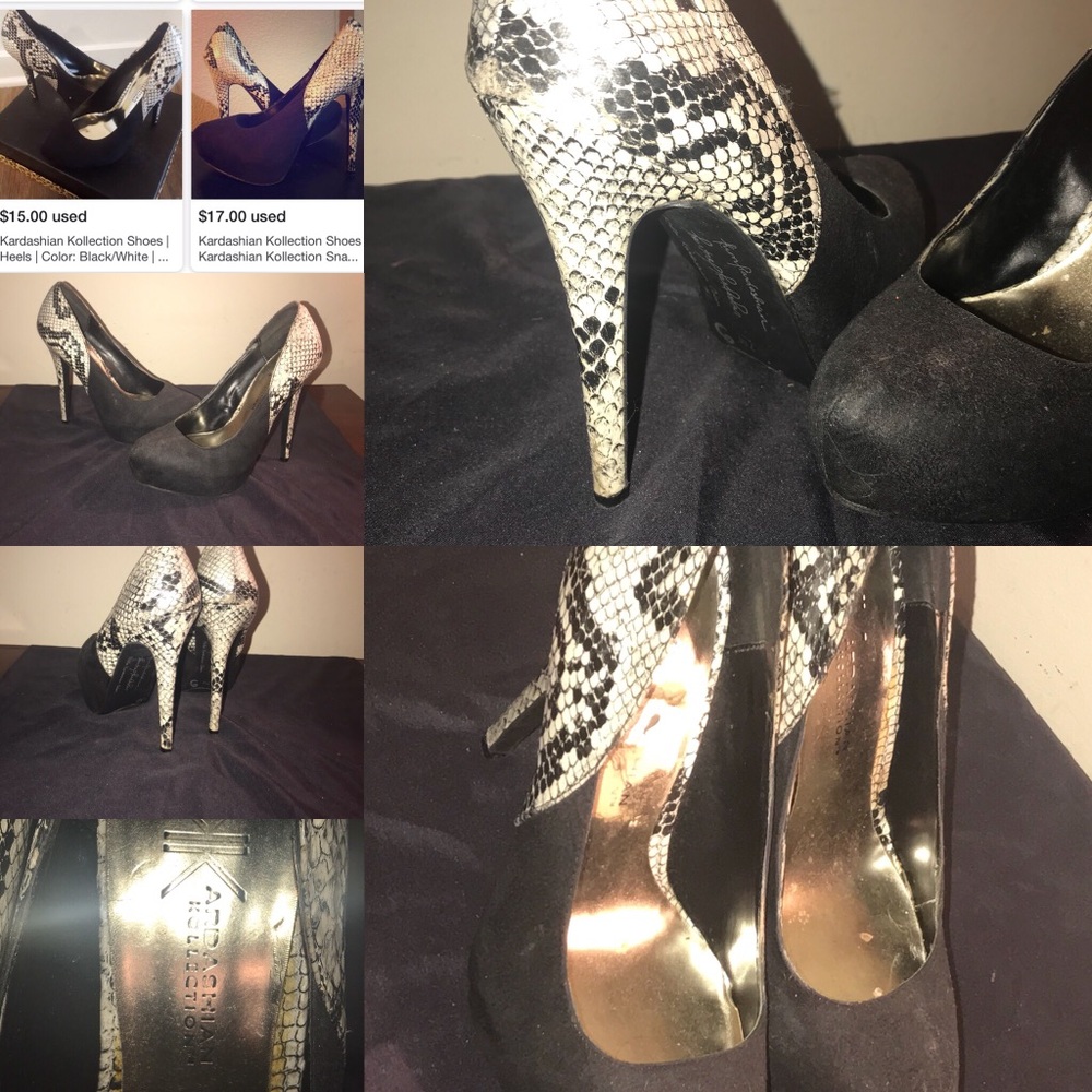 Kardashian kollection snake skin heels